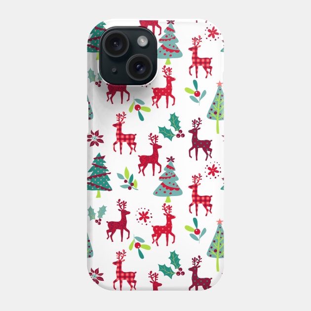 Christmas Reindeers 40 Phone Case by Cressida Carr