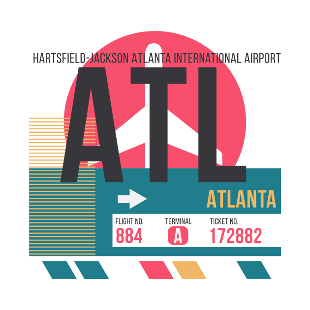 Atlanta (ATL) Airport // Sunset Baggage Tag by Now Boarding