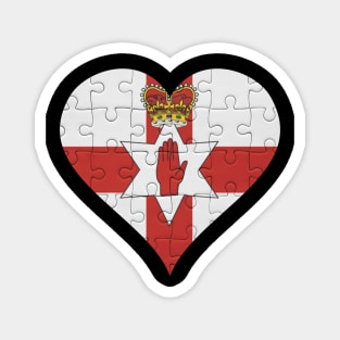 Irish Jigsaw Puzzle Heart Design - Gift for Irish With Northern Ireland Roots Magnet