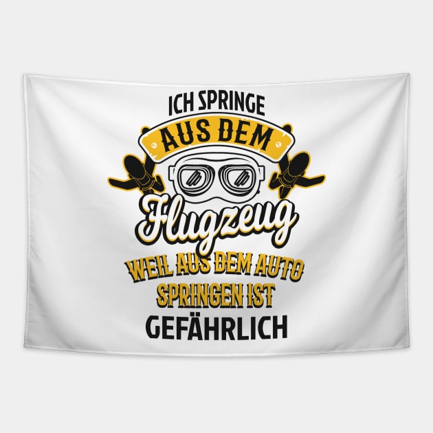 Fallschirm Fallschirmspringen Fun Spruch Tapestry by Foxxy Merch