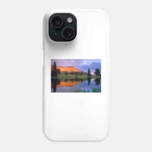 Mount Baldy At Sunset Reflected In Lake Along Paradise Divide Phone Case