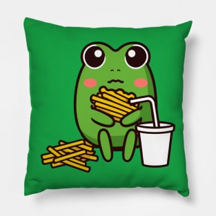 Kawaii Frog Fries Pillow