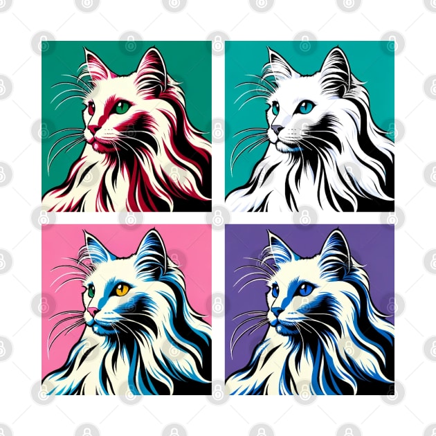 Turkish Angora Pop Art - Cat Lovers by PawPopArt