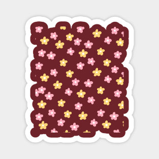 Cute Abstract Flowers Magnet