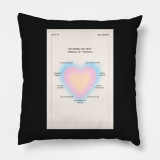 Self Love Positive Affirmation Pink Heart Aura Pillow