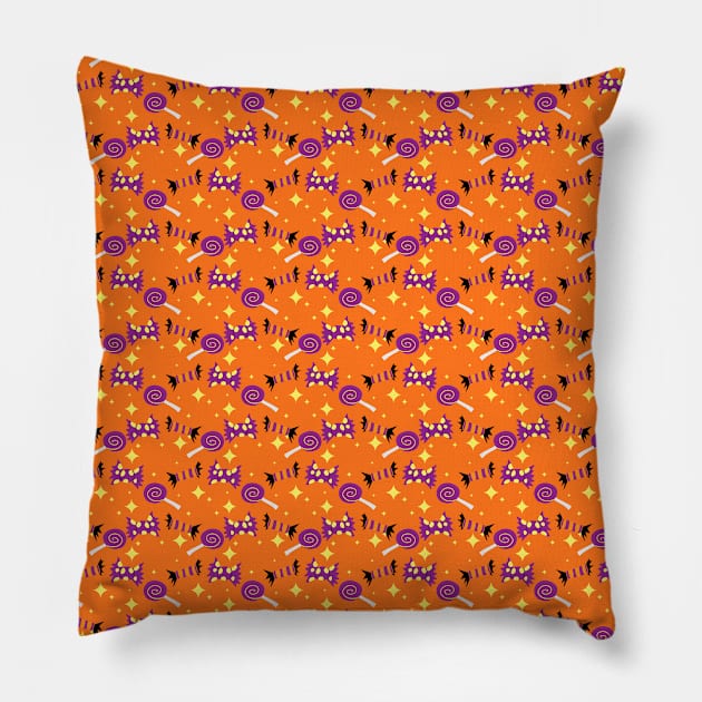 Halloween Treats Pattern Pillow by saradaboru