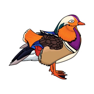 Colorful mandarin duck illustration T-Shirt