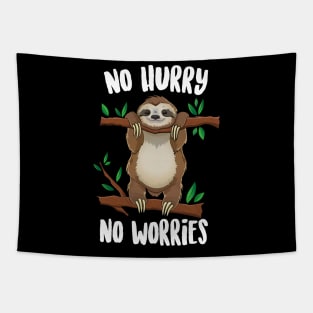 No Hurry No Worries Sloth Tapestry