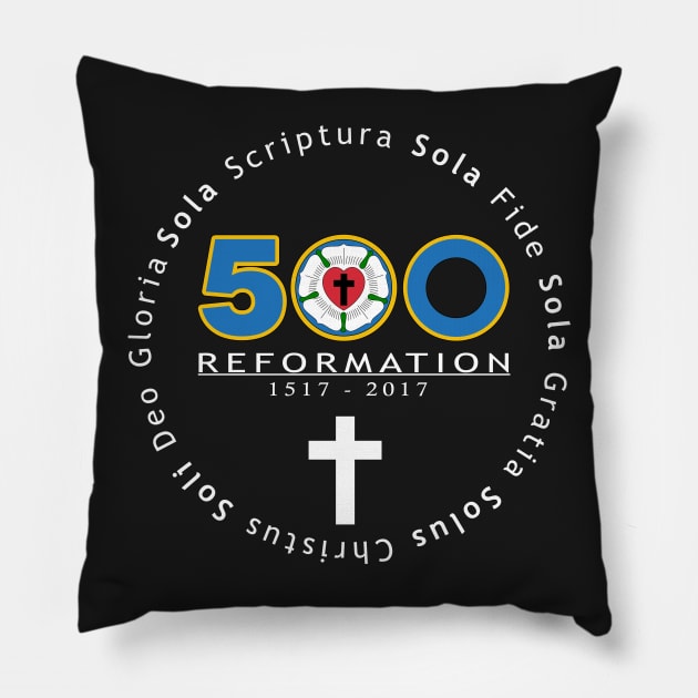 500 Years Reformation Martin Luther Rose - Five Solas Tshirt Pillow by CMDesign