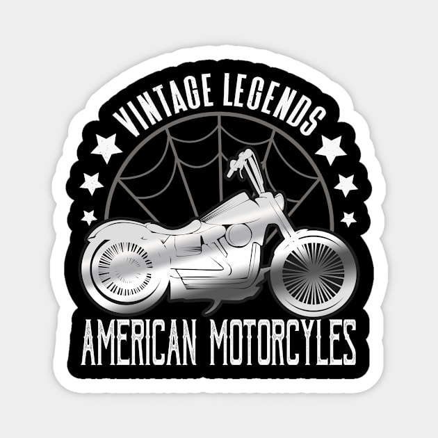 Vintage Legends American Motorcycles Biker Magnet by Foxxy Merch