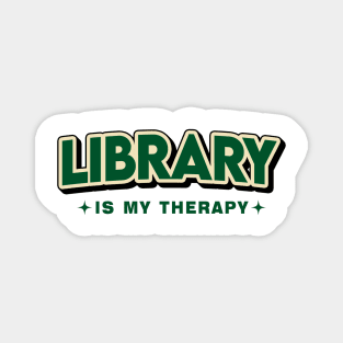 Library Is My Therapy Retro Style Magnet