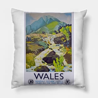 Vintage GWR Wales poster Pillow