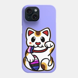 LGBTQ+ Pride Lucky Cat - Genderfluid Phone Case