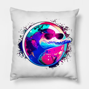 Vaporwave space gator - Swamping up a psychedelic storm Pillow