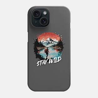 Stay Wild Mountain Hiking Watercolor Design Phone Case