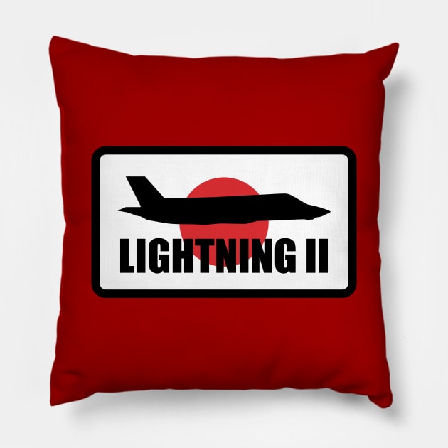 Japan F-35 Lightning II Patch Pillow by Tailgunnerstudios