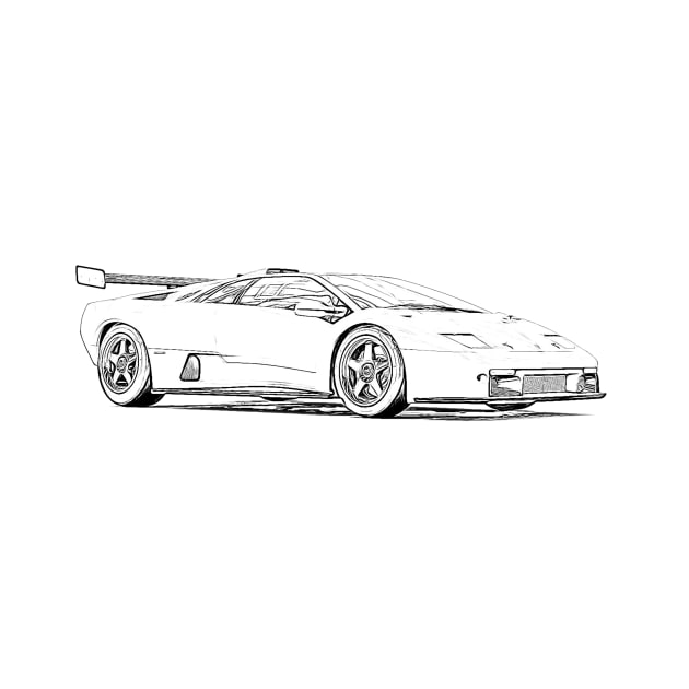 Diablo GT Wireframe by Auto-Prints