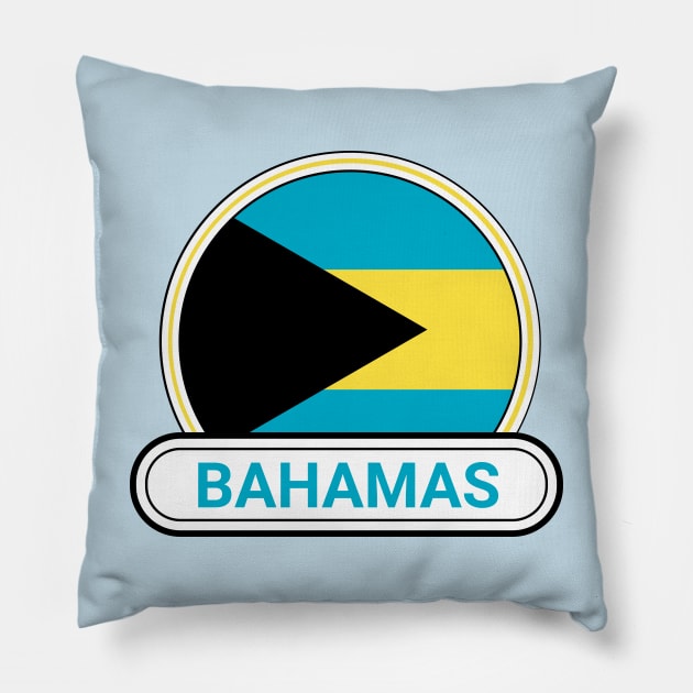 Bahamas Country Badge - Bahamas Flag Pillow by Yesteeyear