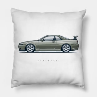 Skyline R34 GTR green Pillow