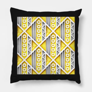 3d Geometric Pattern, Square Motifs Pillow