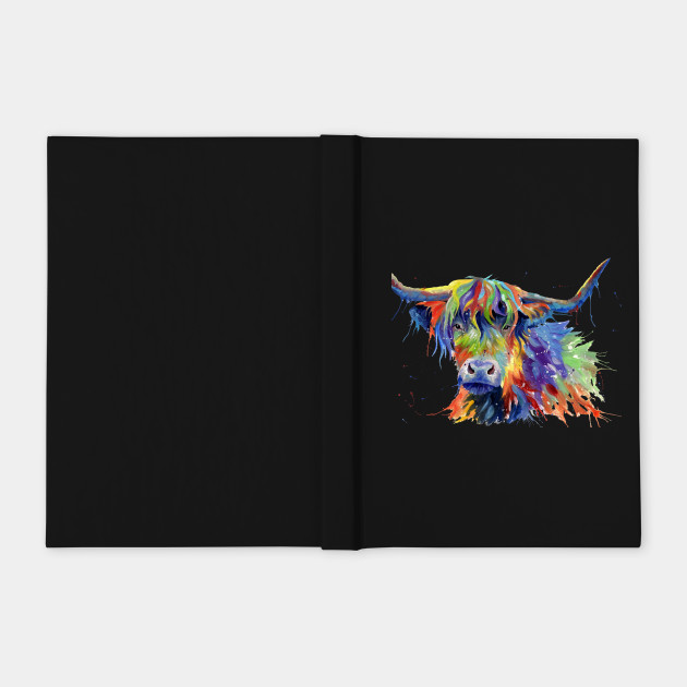 Multicolor Highland Cow Art Highland Cow Art Notebook Teepublic