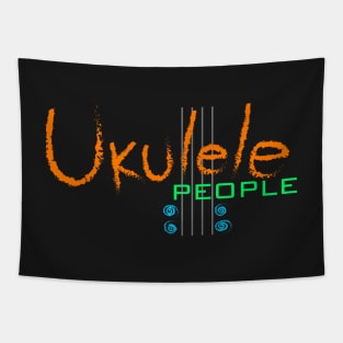 Ukulele People (orange) Tapestry