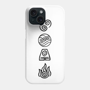 The Four Elements Black Phone Case