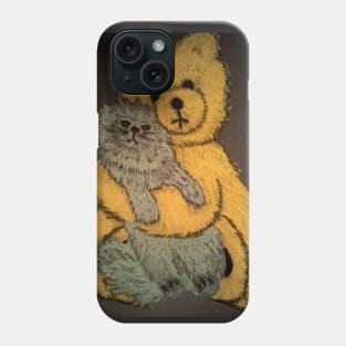 THE CAT AND THE TEDDY BEAR Phone Case