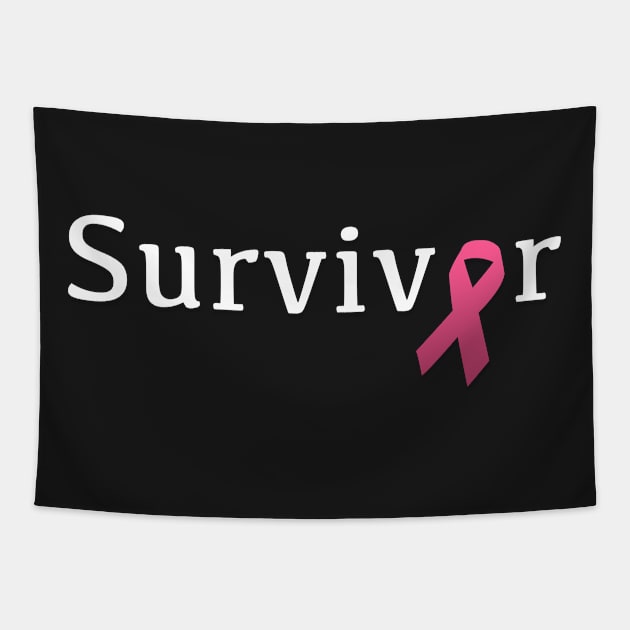 Survivor - Pink ribbon design Tapestry by mangobanana