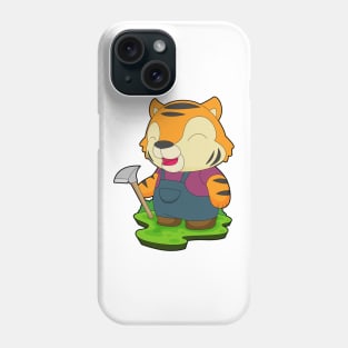 Tiger Miner Pickaxe Mining Phone Case