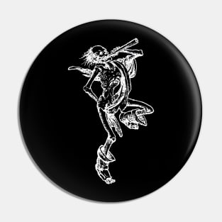 Dance of Death white on black Pin