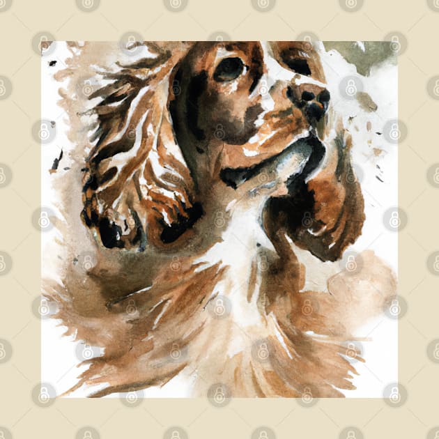 Spaniel Watercolor Painting - Dog Lover Gifts by Edd Paint Something