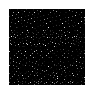 Minimalist White Dots Black Sky Pepper Spray Pattern T-Shirt