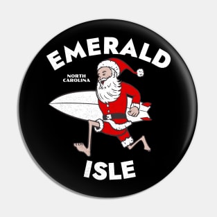 Emerald Isle, NC Christmas Vacationing Skiing Santa Pin