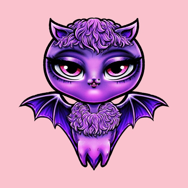 Purple Bat Cat by LillyRise