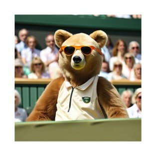 Teddy bear watching tennis at Wimbledon center court T-Shirt