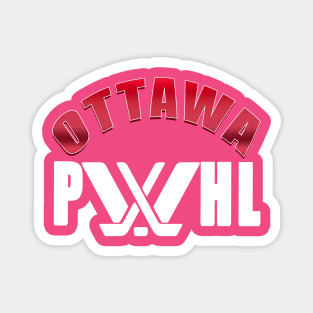 Gradient red Ottawa with white pwhl logo Magnet