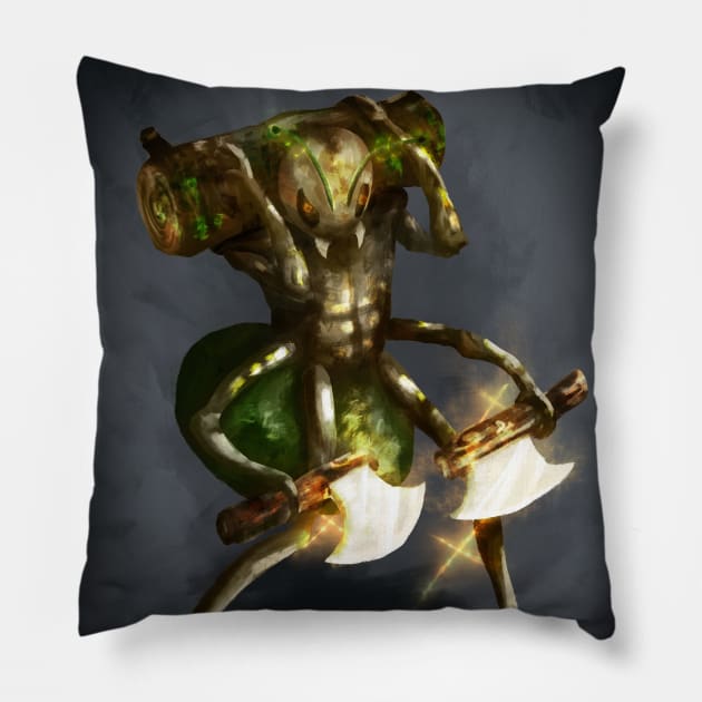 Ant World - Timber Man Pillow by InVeCt Art