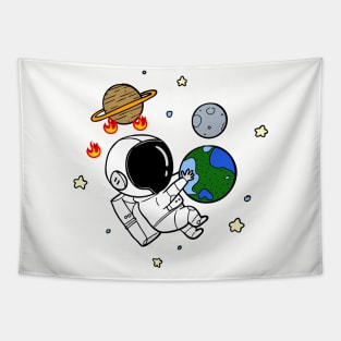 Baby Astronaut Like Earth Tapestry