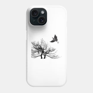 Flying heron. Phone Case