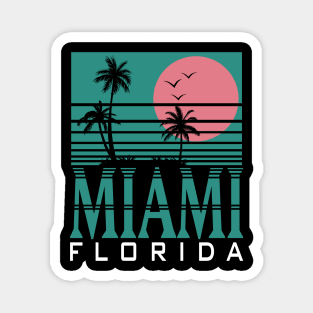 Miami Florida Palm Trees Beach Summer Surf Magnet