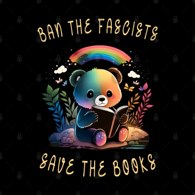 save the books Kawaii  Reader Books For Book Nerd Cute kawaii bear Reading by RetroZin