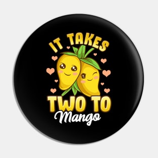 Cute & Funny It Takes Two To Mango Fruit Pun Pin