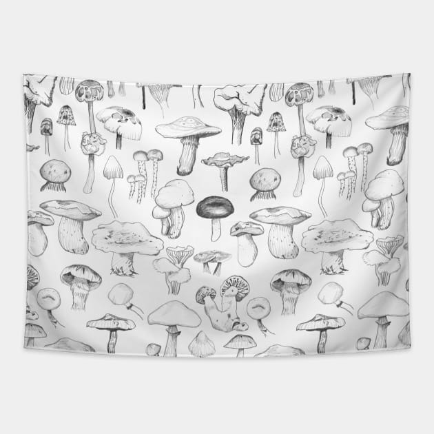 The Mushroom Gang Tapestry by crumpetsandcrabsticks