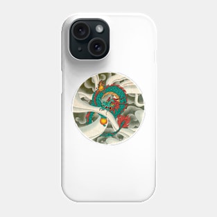 Minhwa: Asian Dragon with Magic Pearl E Type (Korean traditional/folk art) Phone Case