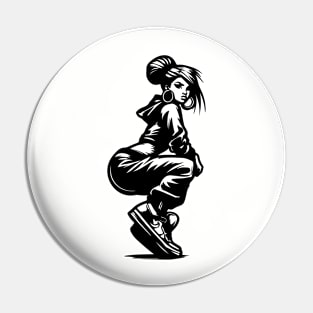 Hip Hop Girl Pin