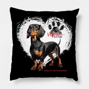 My Valentine Has Paws Dachshund Valentine’s Day Pillow