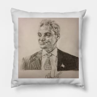 RAHM EMMANUEL PORTRAIT IN PENCIL Pillow