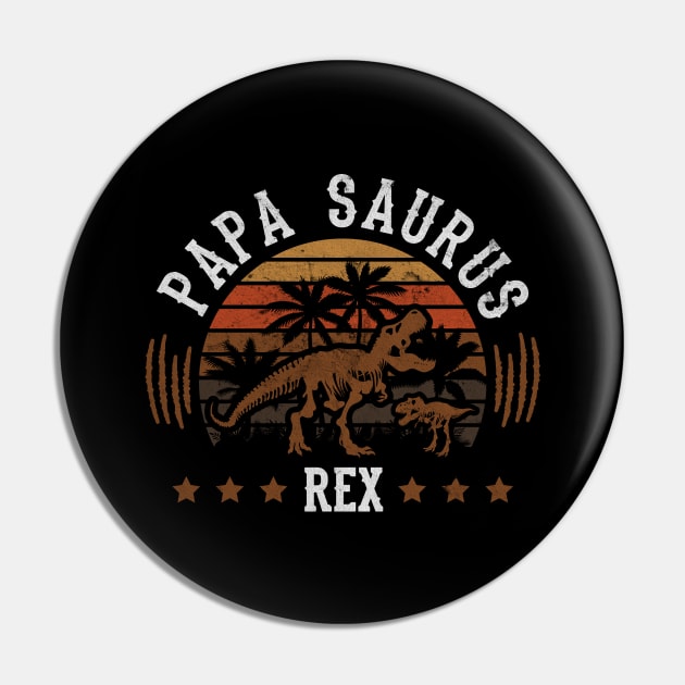 Papa Saurus Rex Dinosaur Father's Day Pin by Print-Dinner