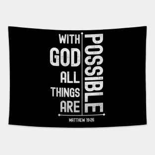 With God All Things Are Possible Bible Quote Tapestry